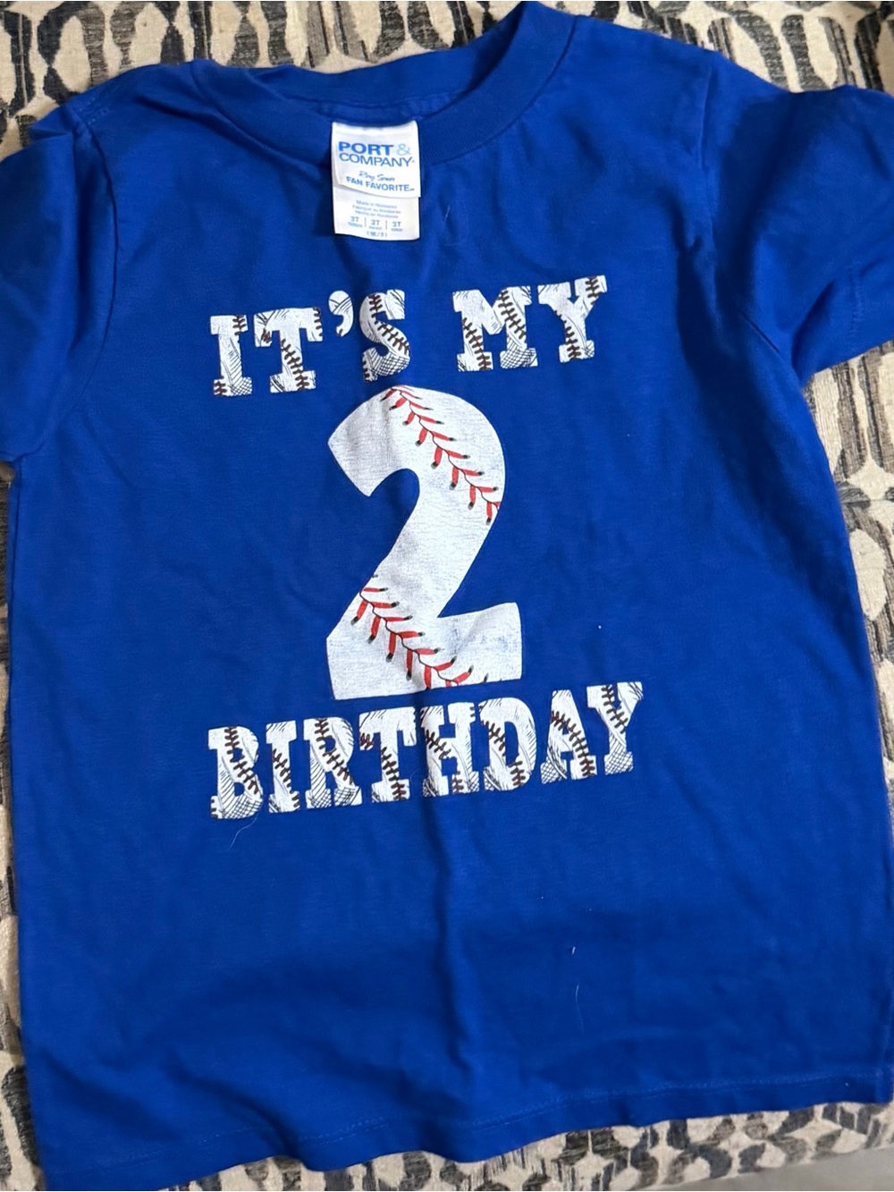 Royal Blue 'It's My 2nd Birthday' Baseball Tee Size 3t Baseball Themed